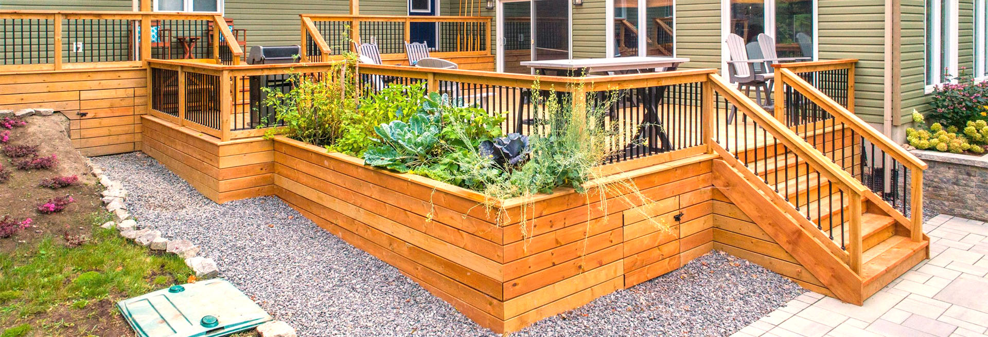 Example of a newly constructed deck that would require permits.
