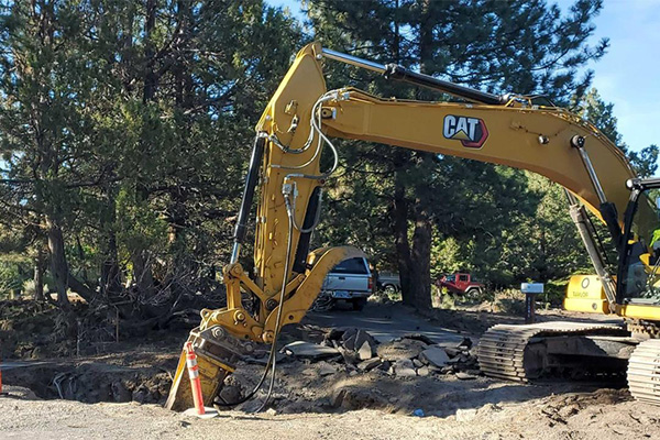 Septic to sewer construction.