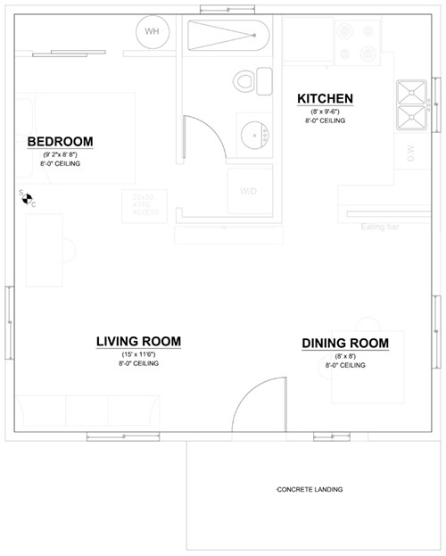 Pre-approved ADU floorplans.