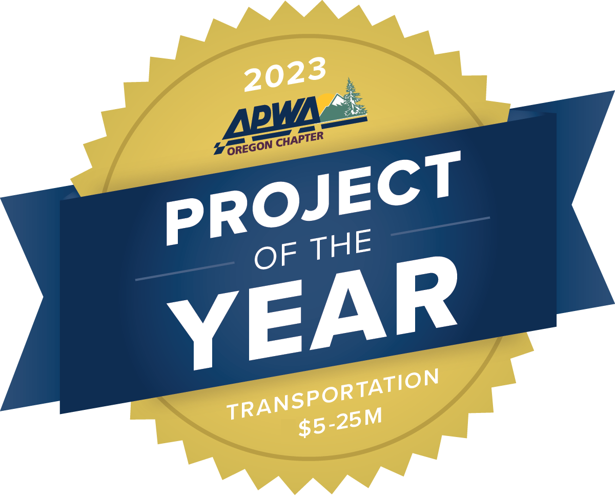 Award seal- gold with blue ribbon.