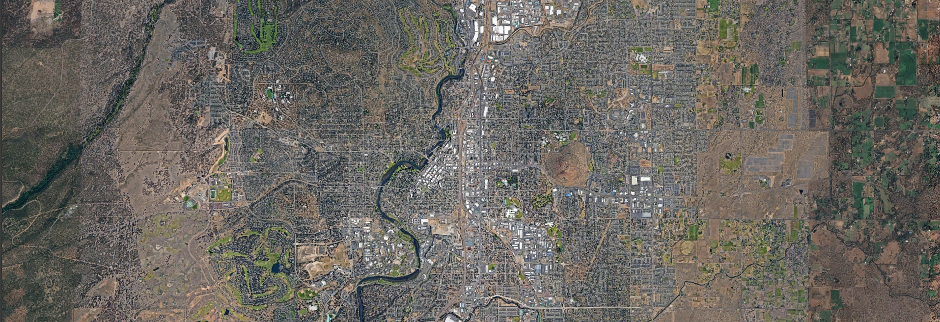 Satellite view of the City of Bend