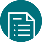 Icon of a document in turquoise color.