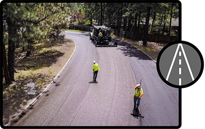 Image and icon depicting street paving.