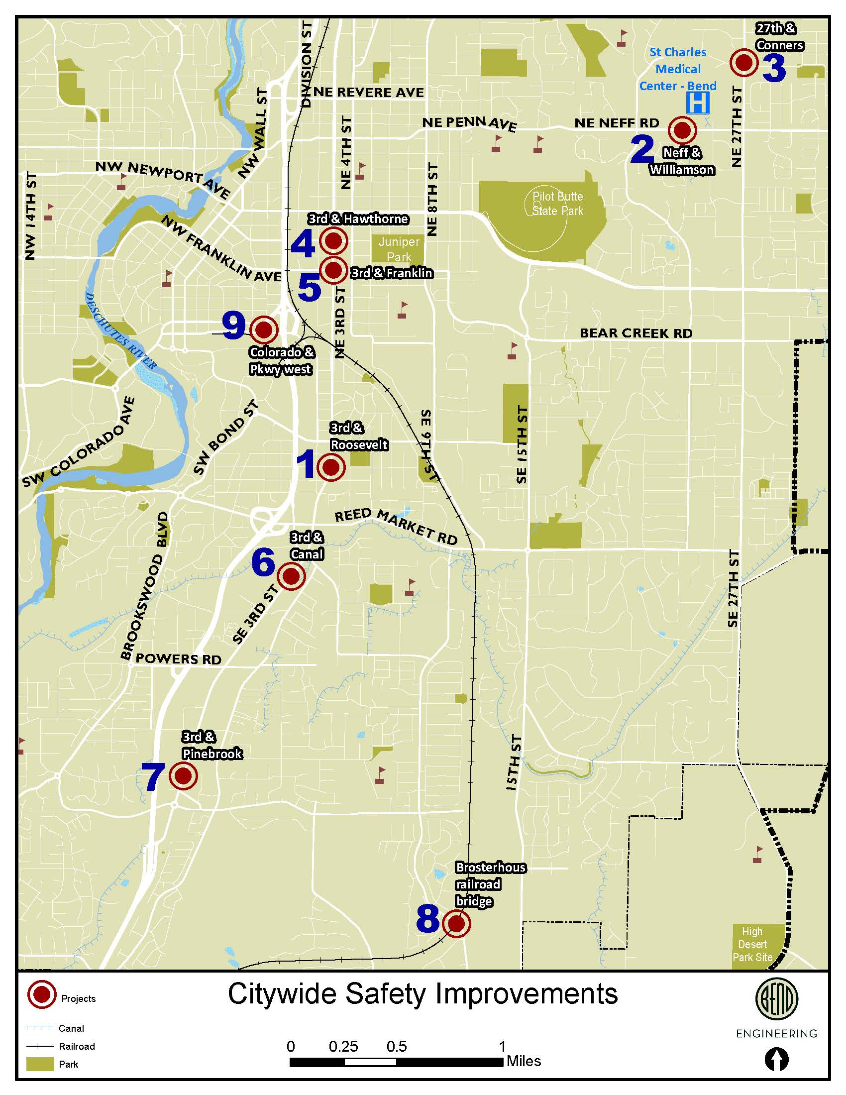 Map showing project locations